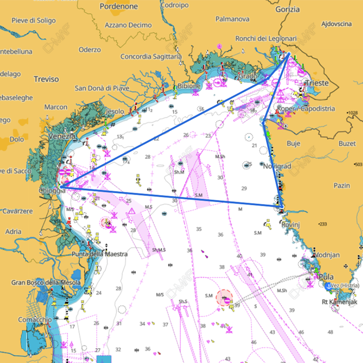 Route for Trofeo Dell'Amicizia regatta only.