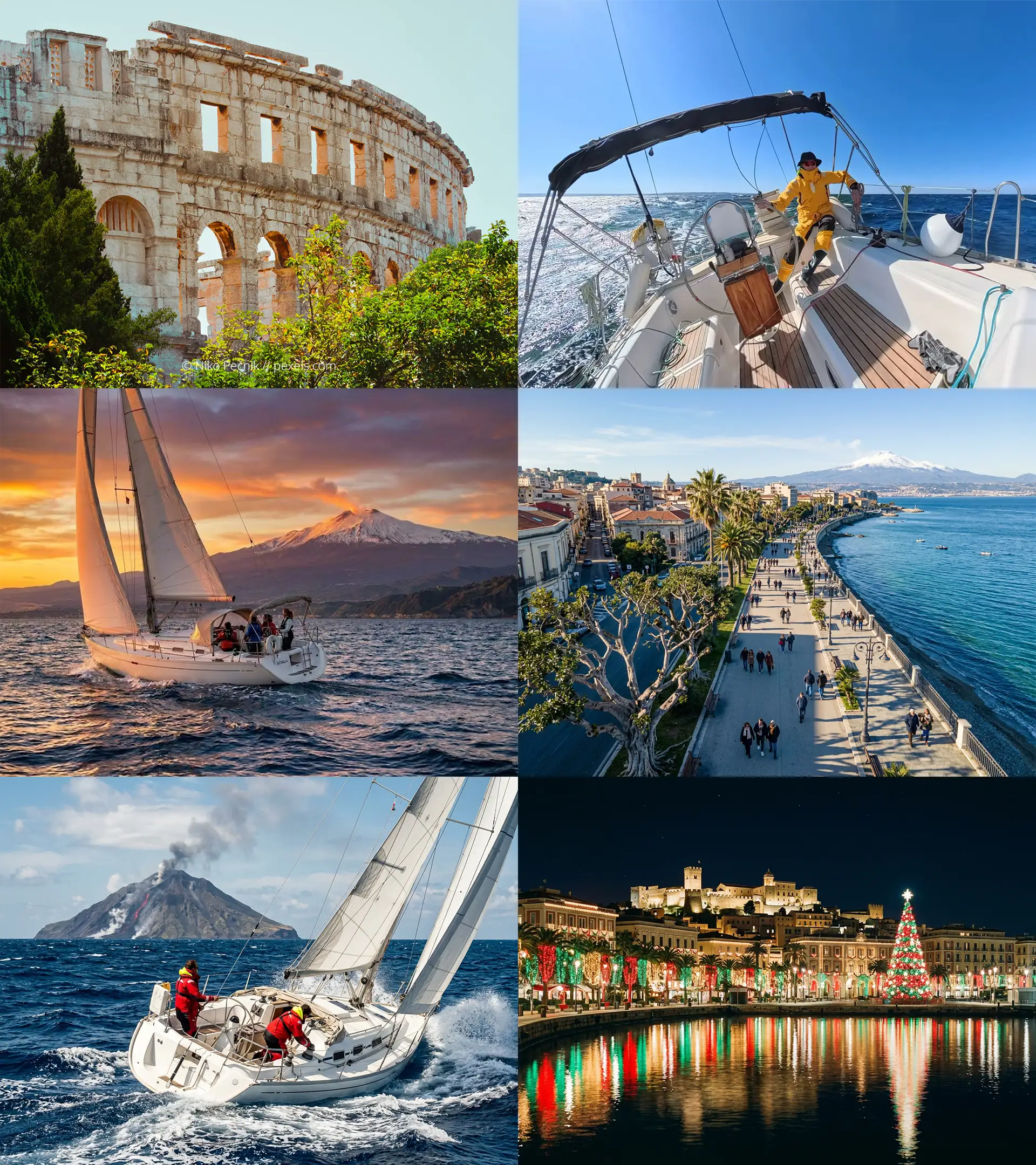 The Three Seas Expedition route highlights mosaic from Pula to Cagliari